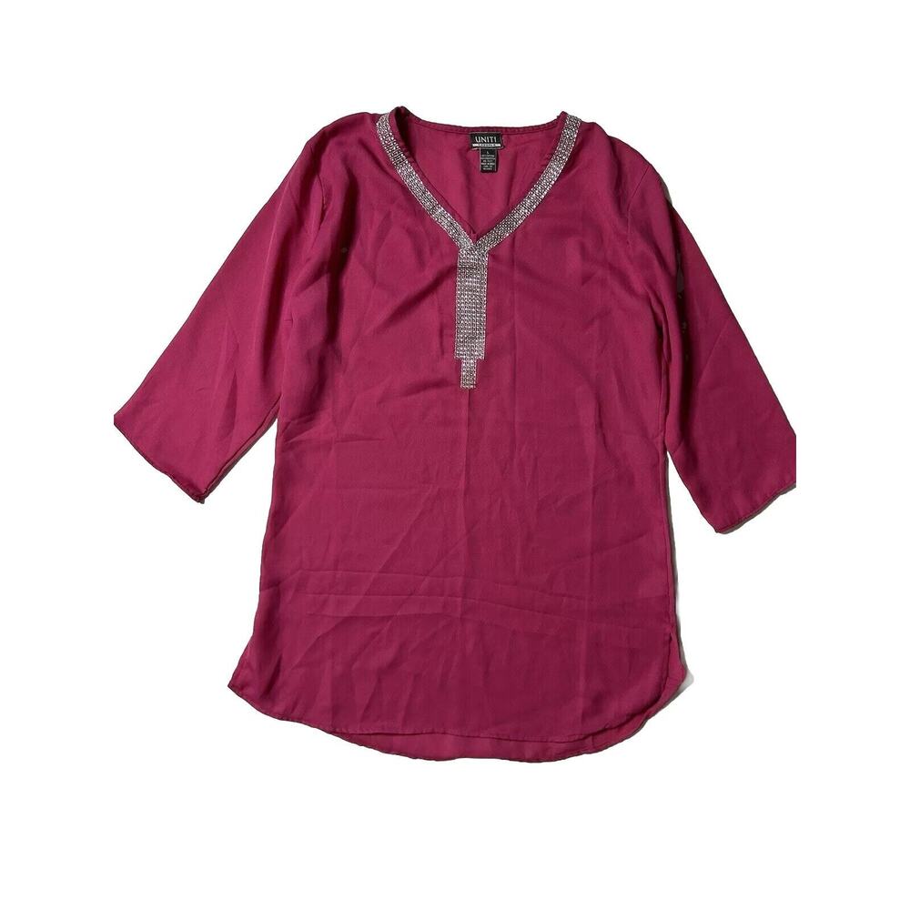 Uniti Casuals Women’s Pink Casual Long Sleeve Top Size Large